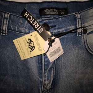 Acid wash moto distressed stretch cool jeans size 36 x 32